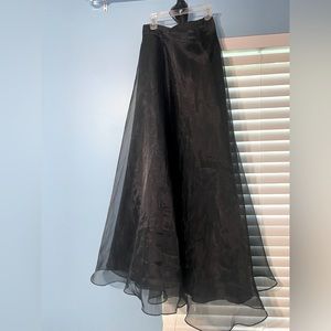 Vintage Black sheer overlay Chelsea Niles formal floor length flowy skirt size 6